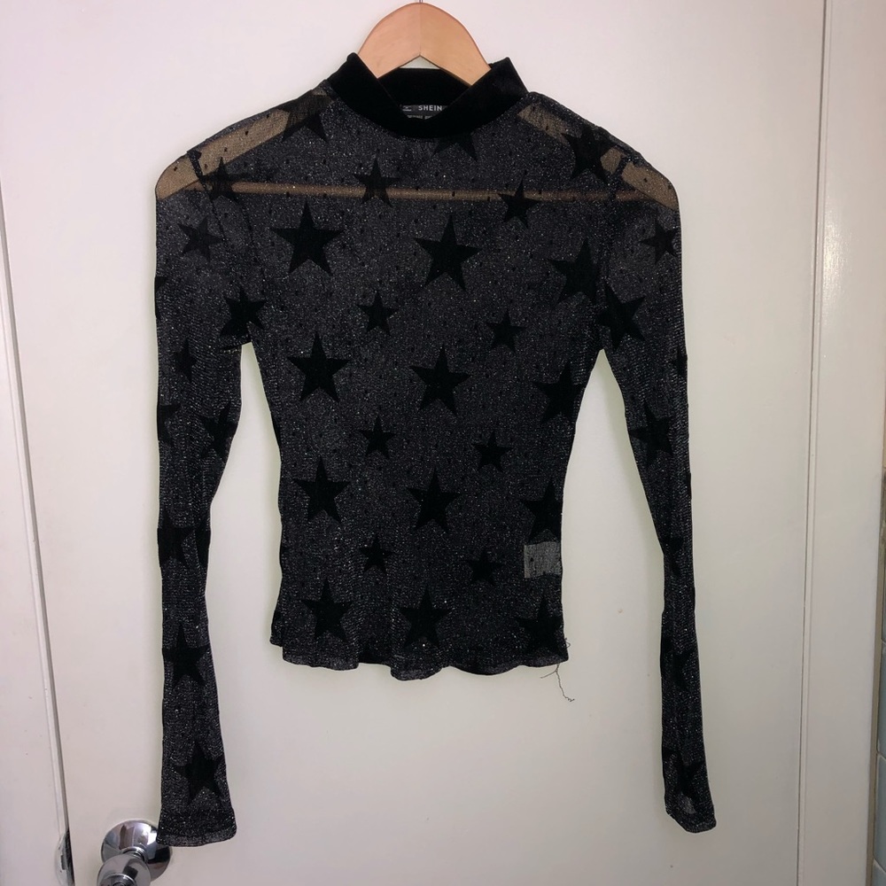 Sheer glitter star top